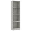 4-Tier Book Cabinet Concrete Gray 15.7"x9.4"x55.9" Engineered Wood - Grey