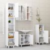 Bathroom Cabinet White 11.8"x11.8"x70.5" Engineered Wood - White