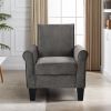 Accent Chairs, Comfy Sofa Chair, Armchair for Reading, Living Room, Bedroom, Office, Waiting Room, Linen fabric, Charcoal Grey - as Pic