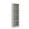 4-Tier Book Cabinet Concrete Gray 15.7"x9.4"x55.9" Engineered Wood - Grey