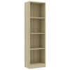 4-Tier Book Cabinet Sonoma Oak 15.7"x9.4"x55.9" Engineered Wood - Brown