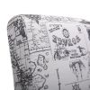 Modern Slipper Chair, Armless Accent Chair with Fabric Lining, Upholstered Side Chair for Living Room Bedroom, Letter Print XH - 66(L)*52(W)*78(H)cm