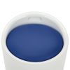 Storage Stool White and Blue Faux Leather - White