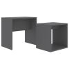 Coffee Table Set Gray 18.9"x11.8"x17.7" Engineered Wood - Grey