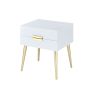 Denvor Night Table in White & Gold XH - 84496