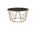 Cicatrix Coffee Table; Faux Black Marble Glass & Champagne Finish YJ - 83300