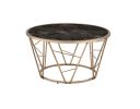Cicatrix Coffee Table; Faux Black Marble Glass & Champagne Finish YJ - 83300