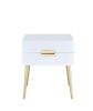 Denvor Night Table in White & Gold XH - 84496