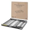 18" High Profile Foldable Steel Queen Platform Bed Frame, Black - White - Full