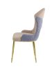 Caolan Side Chair (Set-2); Tan; Lavender Fabric & Gold YJ - 72469