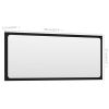 Bathroom Mirror Black 35.4"x0.6"x14.6" Engineered Wood - Black
