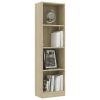 4-Tier Book Cabinet Sonoma Oak 15.7"x9.4"x55.9" Engineered Wood - Brown