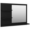 Bathroom Mirror Black 23.6"x4.1"x17.7" Engineered Wood - Black