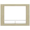 TV Cabinet White and Sonoma Oak 59.8"x8.7"x44.5" Engineered Wood - Brown