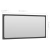 Bathroom Mirror Gray 31.5"x0.6"x14.6" Engineered Wood - Grey