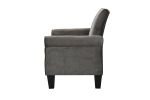 Accent Chairs, Comfy Sofa Chair, Armchair for Reading, Living Room, Bedroom, Office, Waiting Room, Linen fabric, Charcoal Grey - as Pic