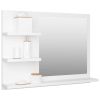Bathroom Mirror White 23.6"x4.1"x17.7" Engineered Wood - White