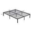 208.2*157.5*35.5cm Bed Height 14" Simple Basic Iron Bed Frame Iron Bed Black - as picture
