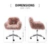 Modern Faux fur home office chair;  fluffy chair for girls;  makeup vanity Chair - Pink