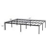 195.5*142.2*45.7cm Bed Height 18" Simple Basic Iron Bed Frame Iron Bed Black - as picture