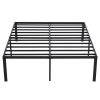 208.2*198*35.5cm Bed Height 14" Simple Basic Iron Bed Frame Iron Bed Black - as picture