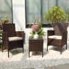 [Only For Pick Up] 3 Piece Rattan Seating set with Cushions - brown